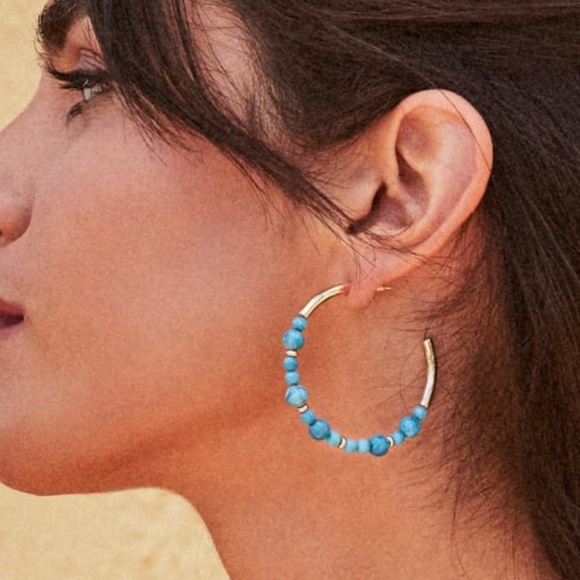 NEVER WORN Kendra Scott Jovie Beached Hoop Earrings - Picture 1 of 2